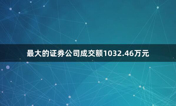 最大的证券公司成交额1032.46万元